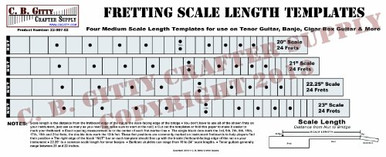 Fretting Scale Length Template - 4 Medium-length Scales 20 inch-23 inch ...