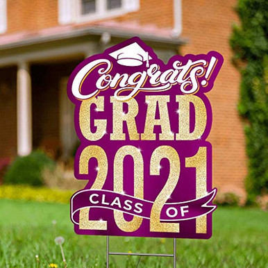 Graduation Yard Sign with Stakes Included - 17 x 13 Happy Graduation ...
