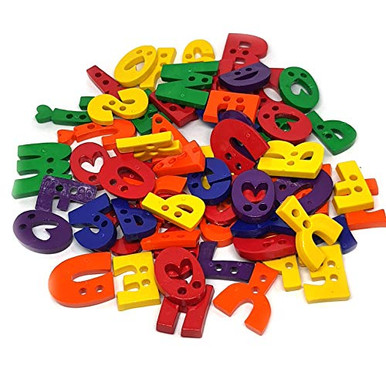 50 Pcs a to Z Alphabet letter Buttons 2 Hole Random Pick for Craft Mix ...