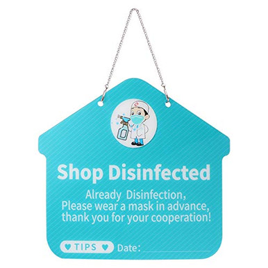 KESYOO Shop Disinfected Sign Pendant Social Safety Welcome Shop Warning ...