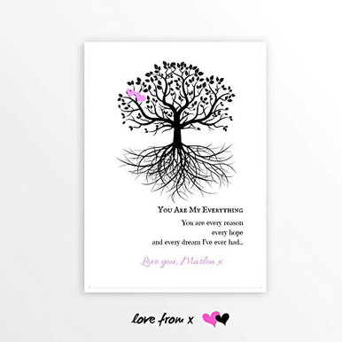 PERSONALIZED Wedding Tree Roots Print YOU ARE MY EVERYTHING inch Poem ...