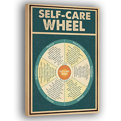 WETER Self-Care Wheel Poster Mental Health Poster Mental Vintage Print ...