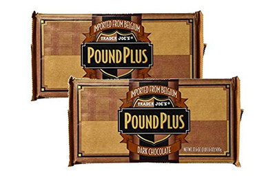 Trader Joes Pound Plus GIANT Belgian Dark Chocolate Bar - 2 Count 2 lbs ...