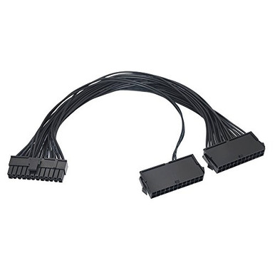 Mega1Comp Exclusive Dual PSU Power Supply Splitter Cable for 24-Pin 20 ...