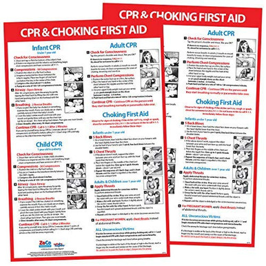 2 Pack CPR and Choking Poster - Choking Poster for Restaurant - Choking ...