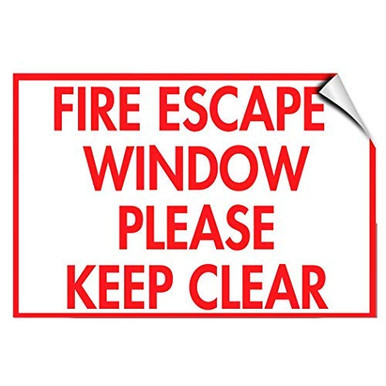 Window Close Lable Fire Escape Window Keep Clear Hazard Fire Warning Stickers Lable Decal ...