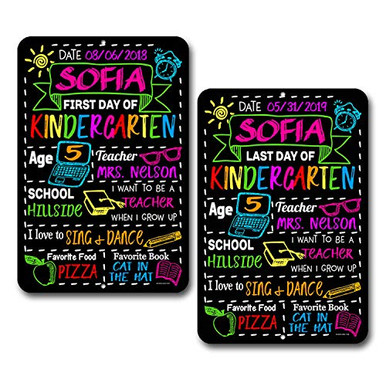 Honey Dew Gifts Colorful First and Last Day of School Chalkboard Style ...