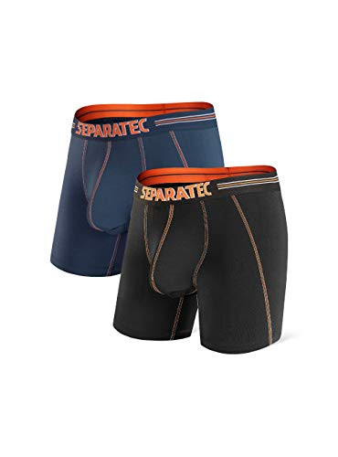 Separation Boxers Separatec Mens Dual Pouch Underwear Comfort Flex Fit Cotton Modal Blend ...