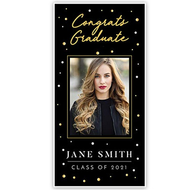 Class of 2021 Graduation Custom Photo Door Banner Black and Gold ...