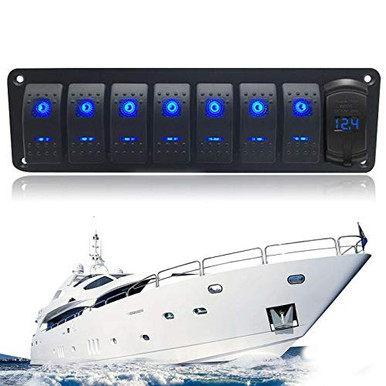 Rocker Switch Panel Car Marine Boat RV 8 Gang LED Rocker Switch Panel