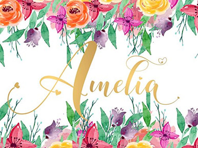 Amelia Name Wall Decor Sign Gold Monogram Initial Letter A UNFRAMED ...