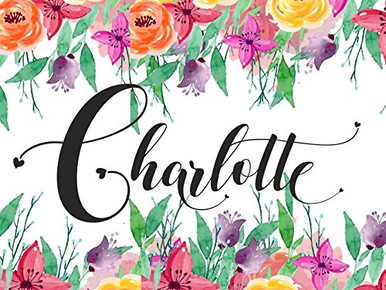 Charlotte Name Sign Script Wall Decor Gold Monogram Initial Letter C ...