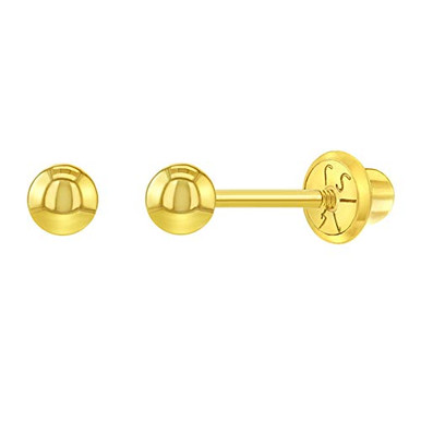 18k Solid Yellow Gold Red Enamel Strawberry Push Backs Stud Earrings