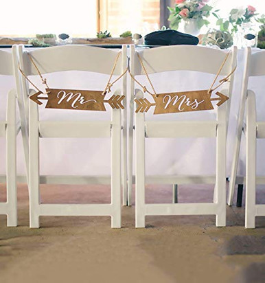 inch Mr and Mrs inch Chair Signs - Boho Chic Arrow Chair Signs for ...