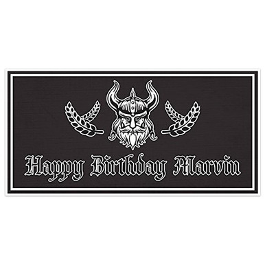 Medieval Viking Birthday Banner Personalized Party Backdrop Decoration ...