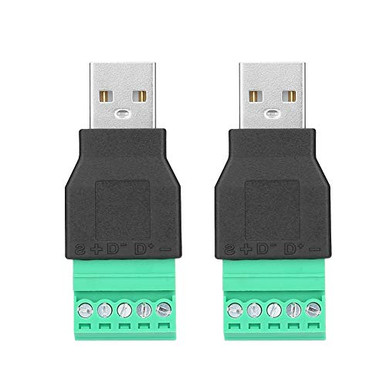 USB Terminal Adapter Male Connetor 2PcsUSB Male Plug to 5 Pin Screw ...
