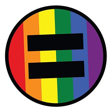 Applicable Pun Equal Sign Circle LGBTQ Pride Flag Equality - Vinyl ...