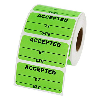 Accepted Inventory Labels 2 x 1 inch 500 Labels per roll ...