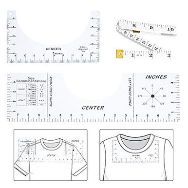 Measurement Alignment Guide CAMTOA T-Shirt Alignment Tool 2 Pack T Shirt Ruler Guide and 1 Body ...