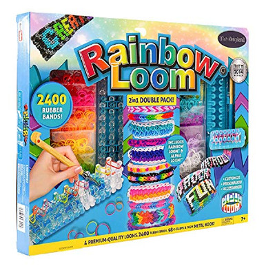 HGU Alpha and Rainbow Loom 2-in-1 Double Pack 2400 Rubber Bands 4 ...
