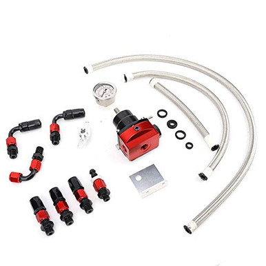 Fuel Pressure Regulator Kit 0-100 psi Universal Adjustable Car Aluminum ...