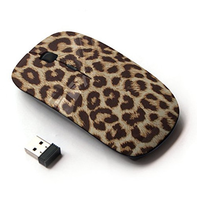 KawaiiMouse - Optical 2.4G Wireless Mouse - Cheetah Golden Brown Animal ...