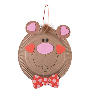 Valentine Bear Paper Plate Craft Kit - Crafts for Kids and Fun Home ...