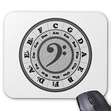 SHAQ Bass Clef Circle of Fifths Mouse Pad - Warehousesoverstock