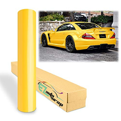 Sample Yellow Gloss Glossy Car Vinyl Wrap Sticker Decal Film Sheet ...