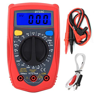 Practical DC/AC Digital Ammeter Plastic Pocket Multimeter Continuity Test