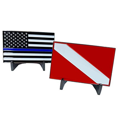 DD-010 Dive Flag Challenge Coin with Thin Blue Line U.S. Flag Police ...