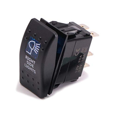 SUNDELY Right Side Lights 12V 24V On/Off Rocker Switch with Blue LED ...