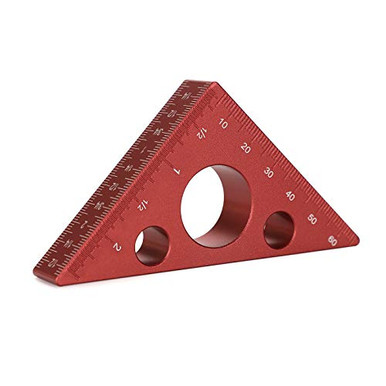 OwnMy 45 Degree Aluminum Alloy Angle Ruler Inch Imperial Metric Scale ...