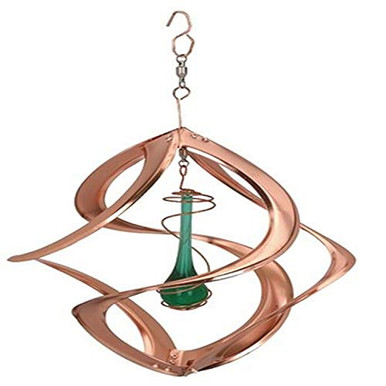 Red Carpet Studios Cosmix - Spiral Cromato Girevole Per Giardino Con Cristallo, Diametro 27,9 Cm