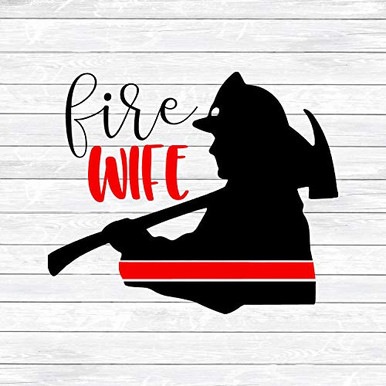 Fire Wife Decal Firefighter Decal Red Line Decal Fireman Decal for ...
