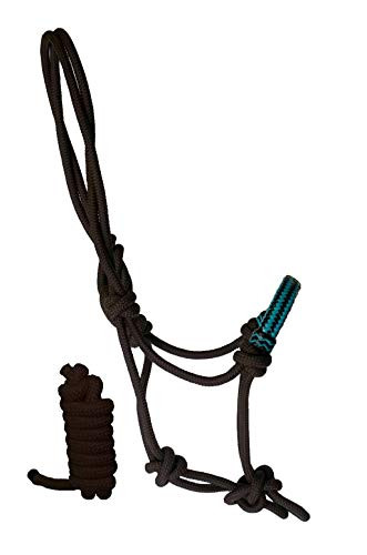 New! Showman ® Pony Braided nylon cowboy knot rope Halter with lead.