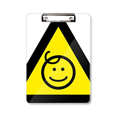 Warning Symbol Yellow Black Kids Protected Triangle Clipboard Folder ...