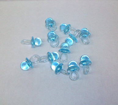Blue Plastic Pacifier 24 Blue Plastic Pacifiers Baby Shower Favor 1.5 Inches Long ...