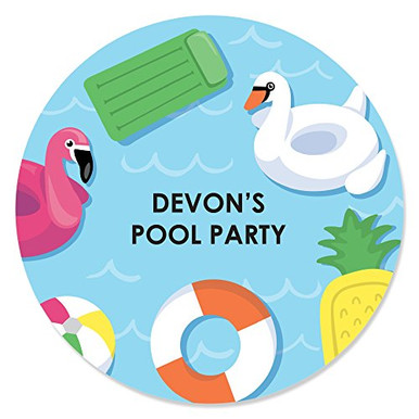Big Dot of Happiness Personalized Make a Splash - Pool Party - Custom ...