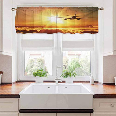 carmaxs Scenery Bedroom Curtains Aeroplane Aircraft Widebody Jet Flying ...