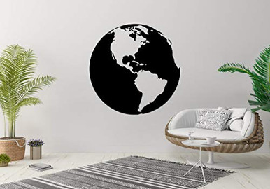 Earth Planet World Map Globe Wall Vinyl Sticker Car Mural Decal Art ...