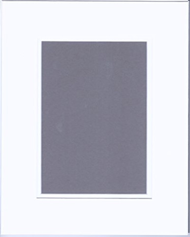 Pack of 5 11x14 White and White Double Picture Mats Bevel Cut for 8x12 ...