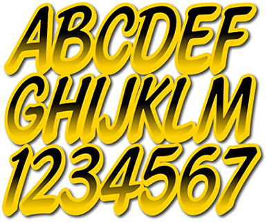 Stiffie Whipline Black/Yellow 3 inch DOT Decal Kit Registration Numbers ...