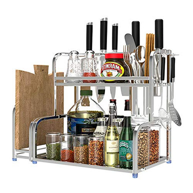 sorliva Spice Rack Organizer for Countertop 2-Tier Seasoning Organizer ...