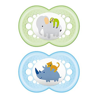 MAM Animal Pacifier -2 pack 1 Sterilizing Pacifier Case- Pacifiers 6 ...