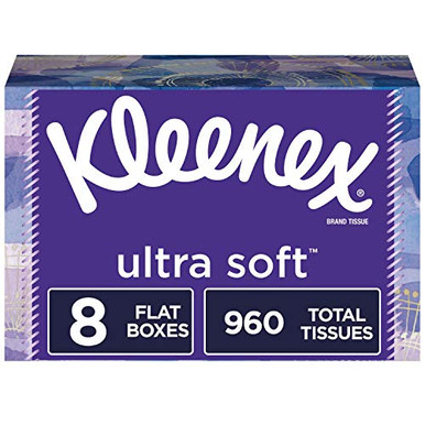 Facial Tissue Rectangular Kleenex Ultra Soft Facial Tissues 8 Rectangular Tissue Boxes 120 ...