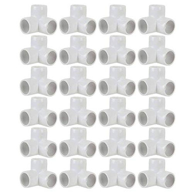 24 Pack 3 Way PVC Fitting Elbow1/2 Inch PVC Elbow Corner Side Outlet ...