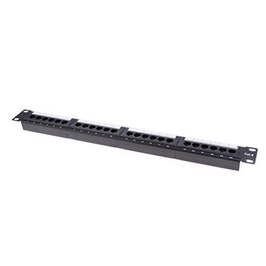 24 Port CAT 6 Network Patch Panel T568A T568B Ethernet RJ45 Rackmount ...