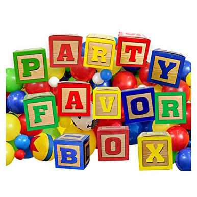 Party Drop Box Alphabet and Number Block Boxes Party Favor ABC Boxes ...