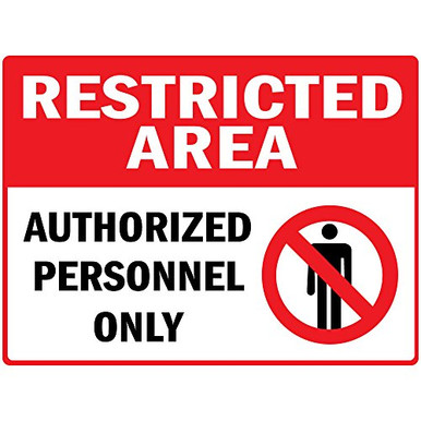 Restricted Area Authorized Personnel Only OSHA Vinyl Label Decal ...